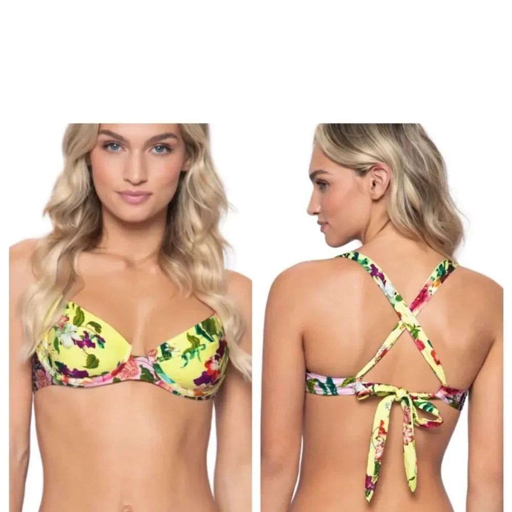 PQ Swim NWT Perla halter top in hibiscus size S